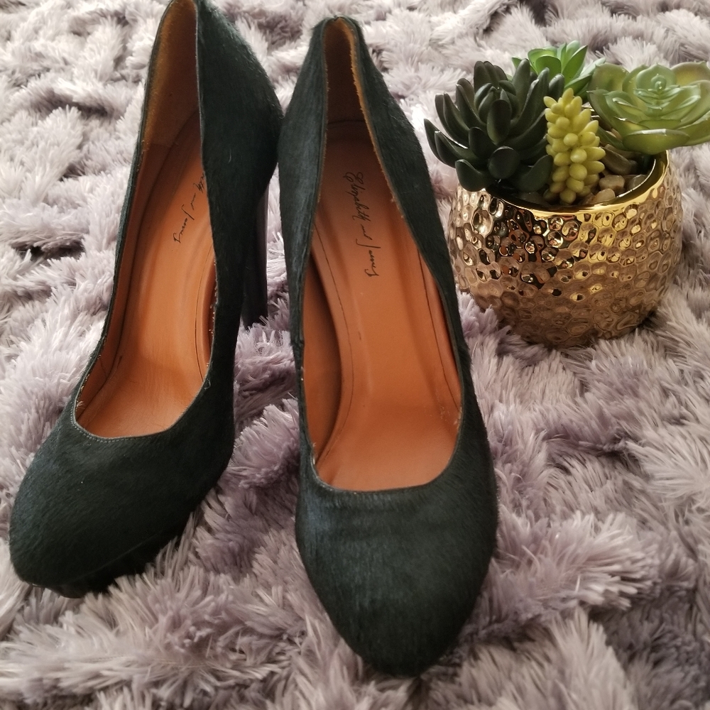 ELIZABETH & JAMES Mason Pony Hair Platform Pumps - Picture 1 of 10